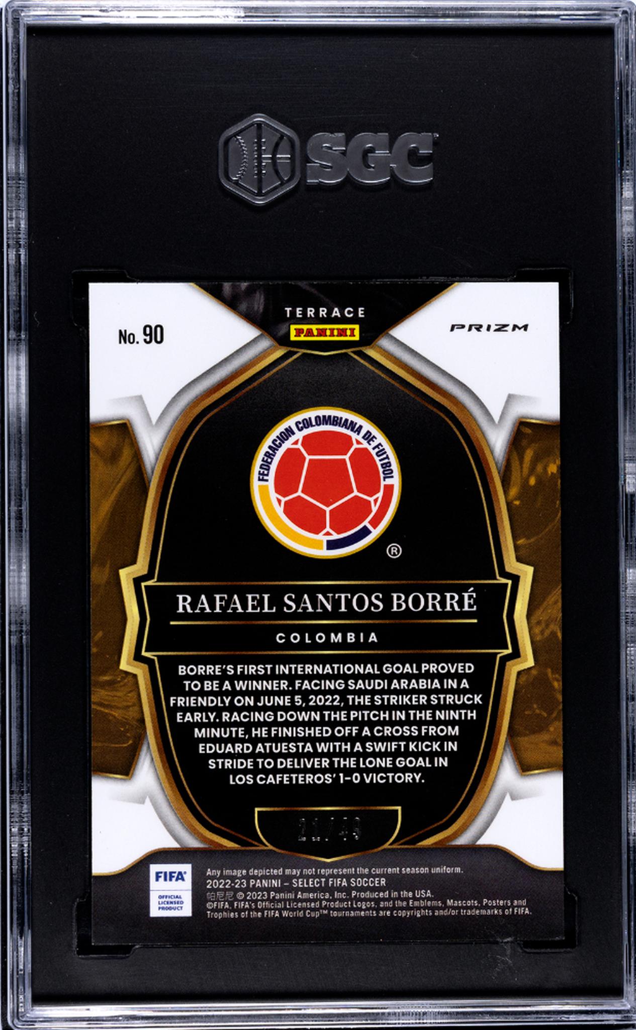 2022 Select #90 Rafael Santos Borré Tie-Dye Prizm /49 SGC 10