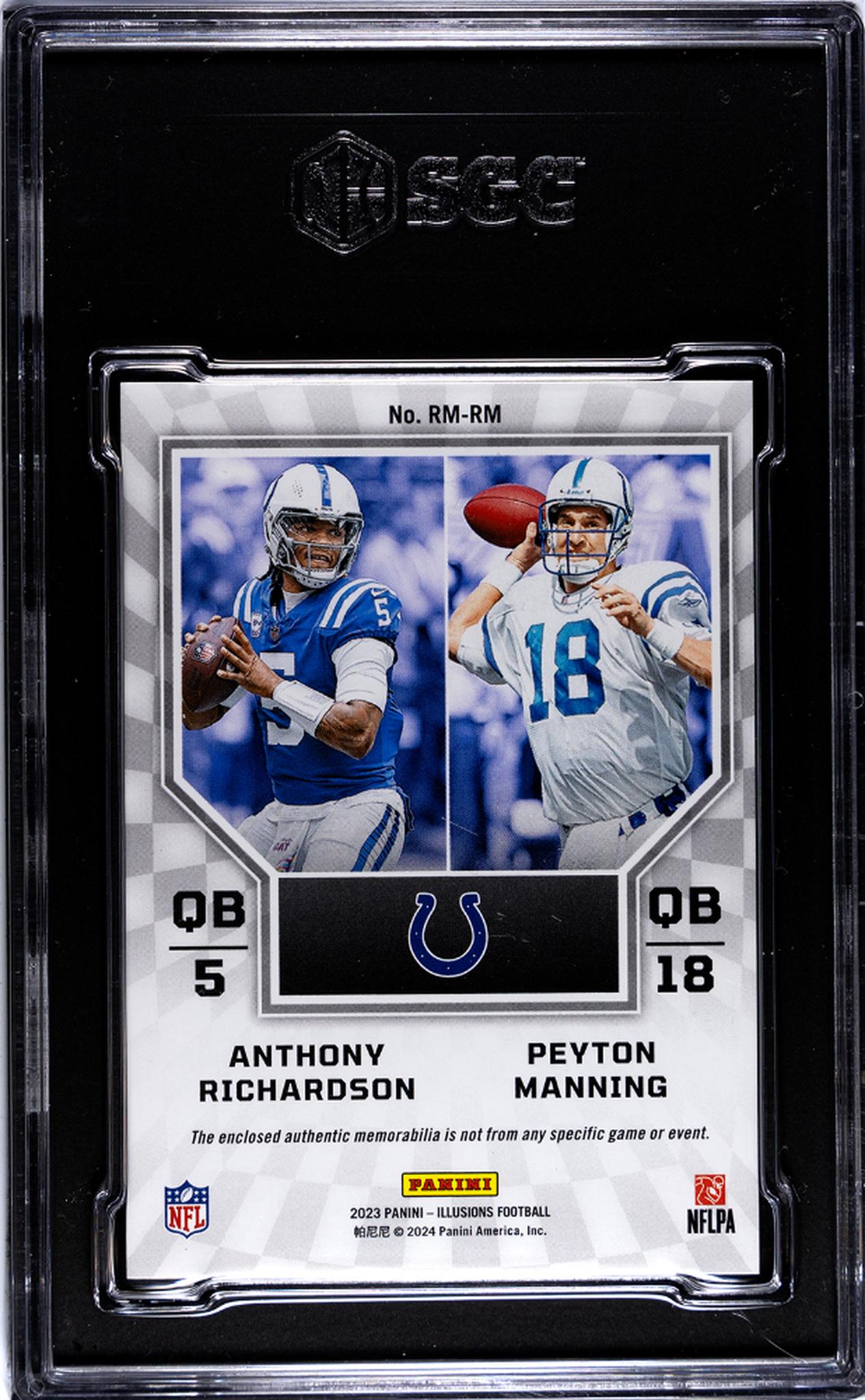 2023 Panini Illusions #RM-RM Richardson/Manning Rookie Idols Dual Mat. SGC 9.5