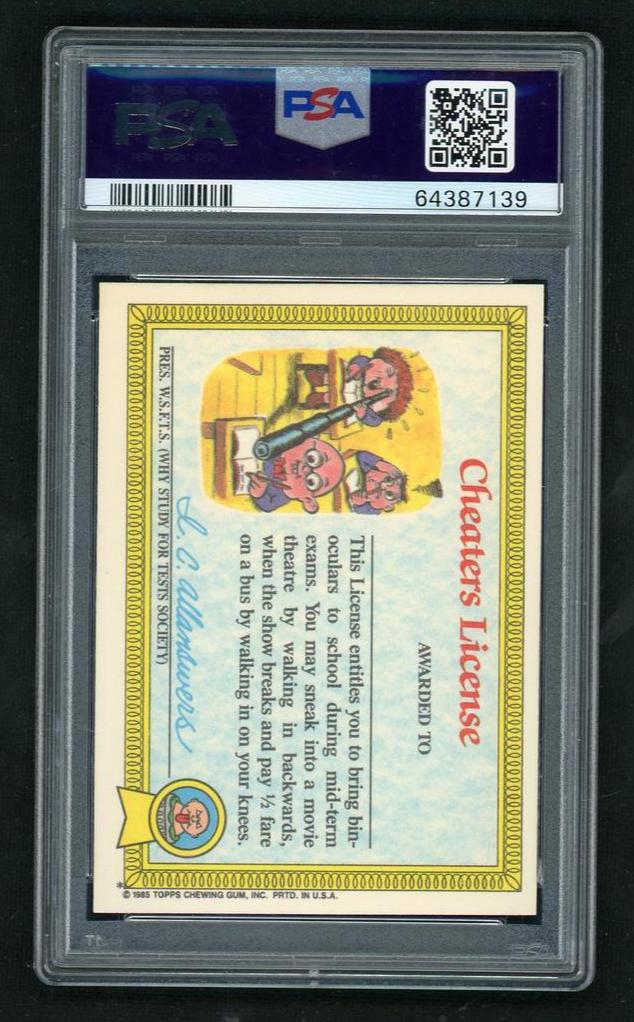 1985 Garbage Pail Kids Adam Bomb #8a PSA 7