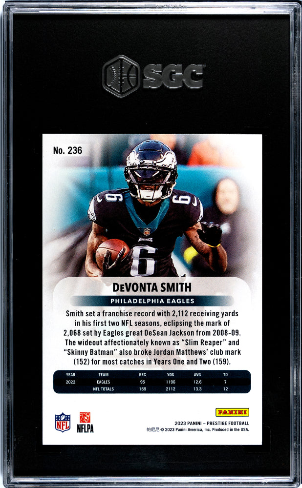 2023 Panini Prestige #236 Devonta Smith Xtra Points Blue /399 SGC 10