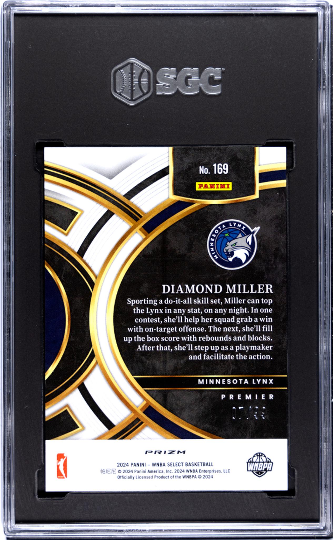 2024 Select #169 Diamond Miller White Prizm /99 SGC 10