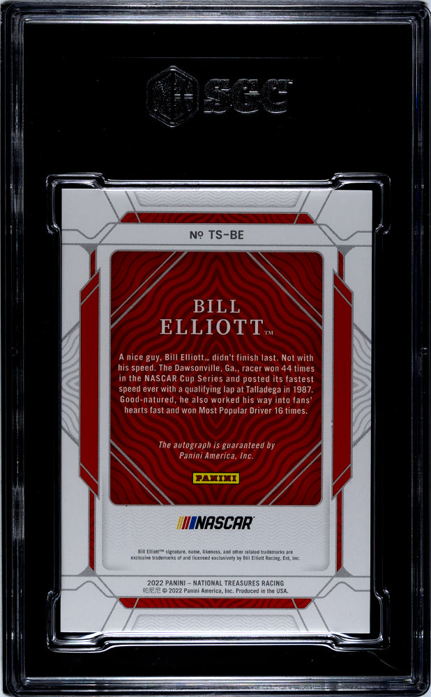 2022 Panini National Treasures Silver Bill Elliott #TS-BE Auto /49 SGC 10 Auto 10