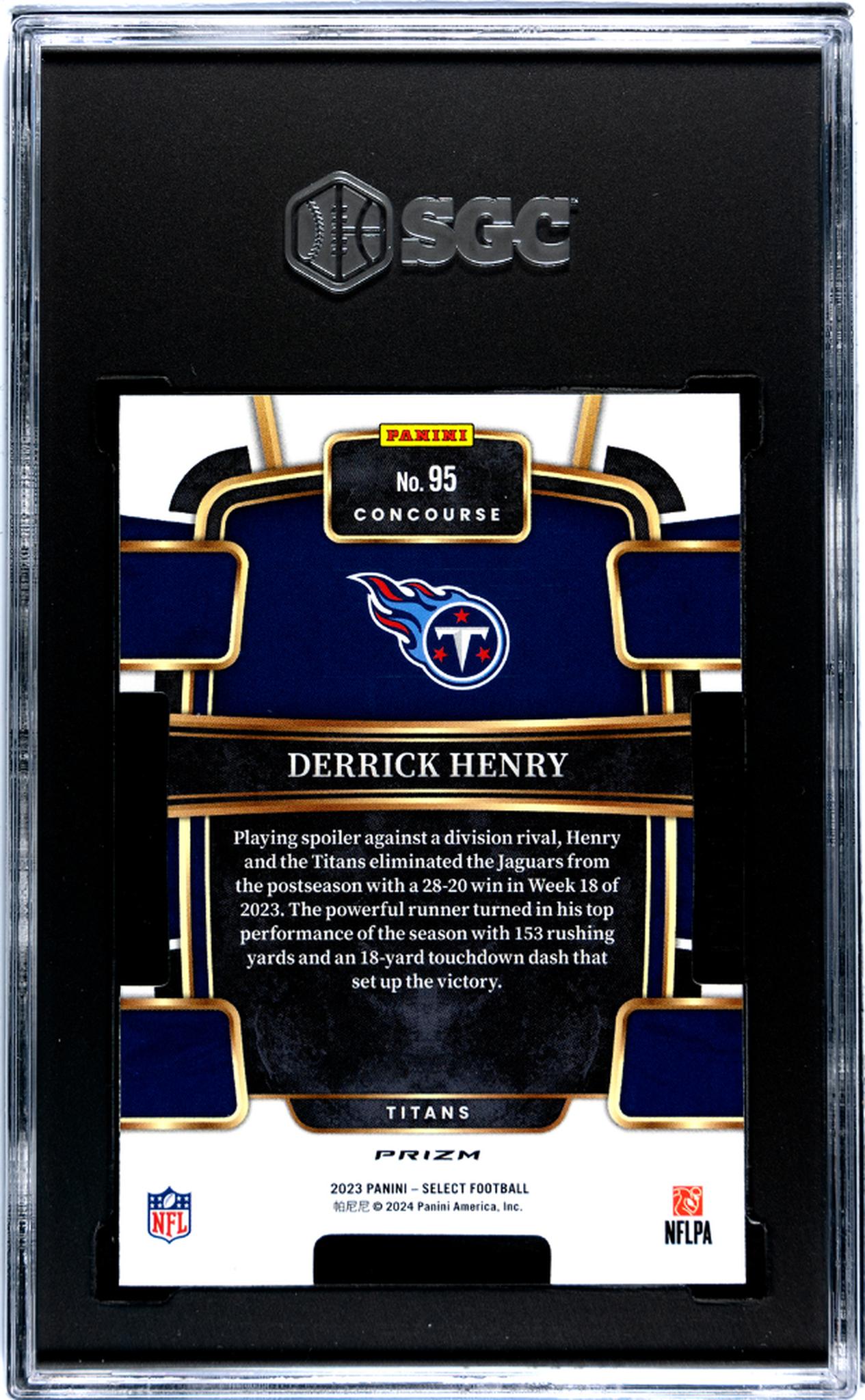 2023 Panini Select #95 Derrick Henry Black/Green Die-Cut Prizm SGC 9.5