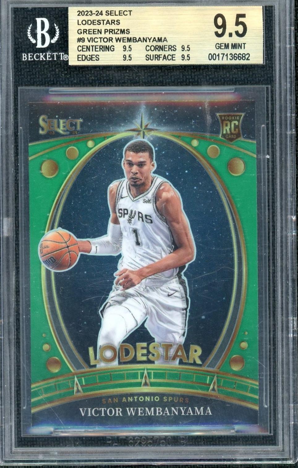 2023 Panini Select Lodestars Green Victor Wembanyama #9 BGS 9.5