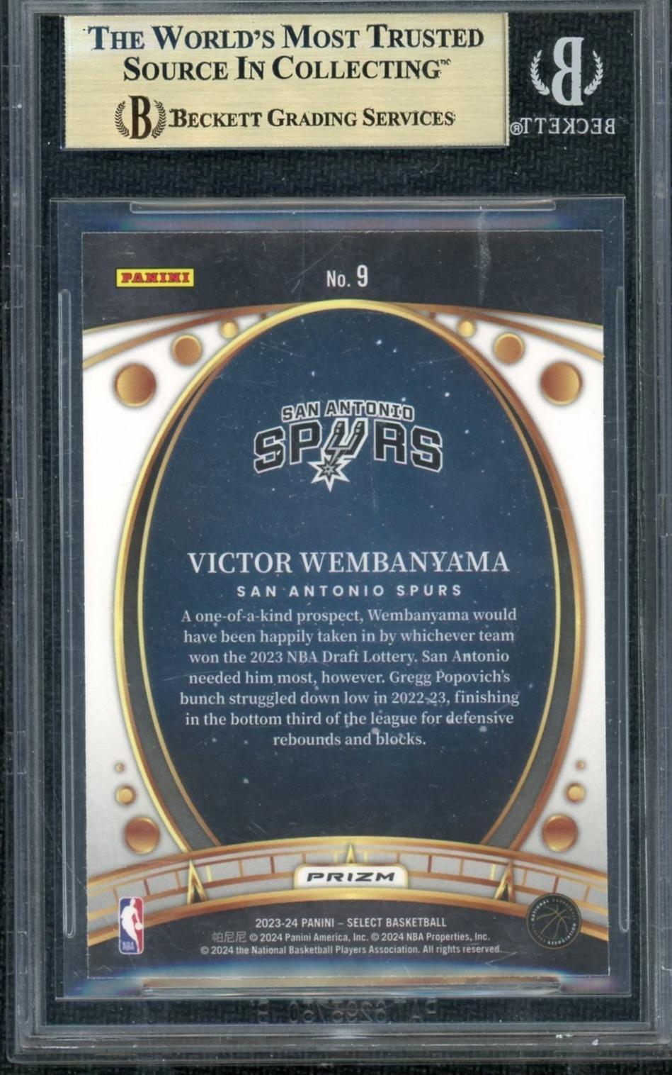 2023 Panini Select Lodestars Green Victor Wembanyama #9 BGS 9.5