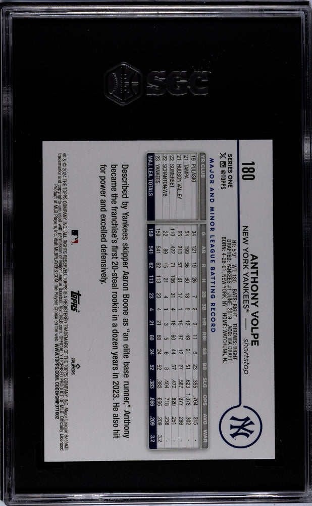 2024 Topps Series 1 Future Stars Anthony Volpe #180 SGC 10