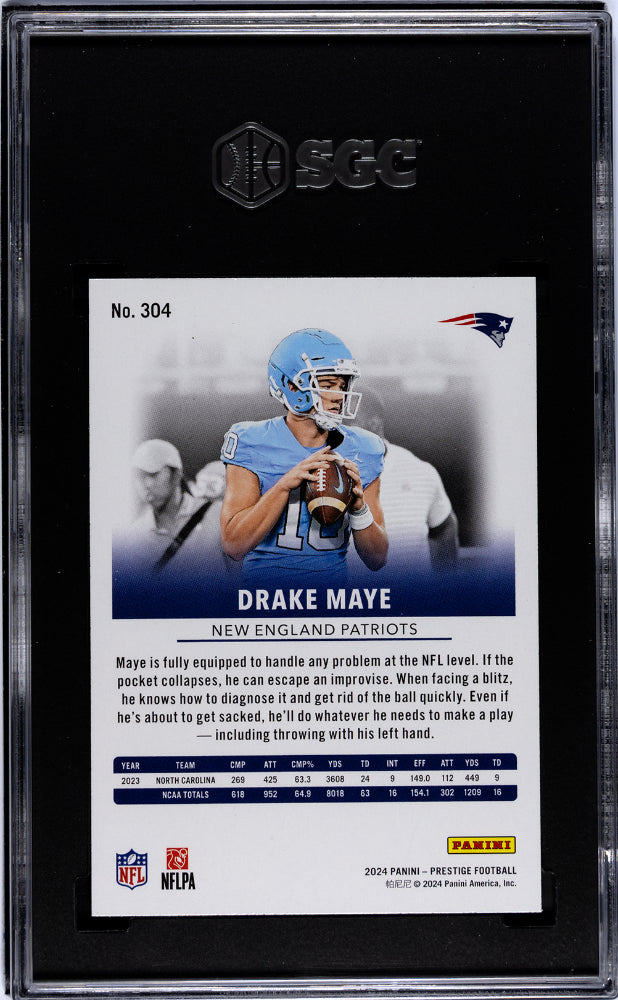 2024 Panini Prestige #304 Drake Maye SGC 8