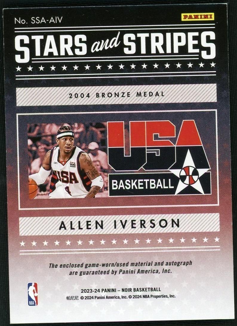 2023 Noir Allen Iverson Stars and Stripes Auto /49
