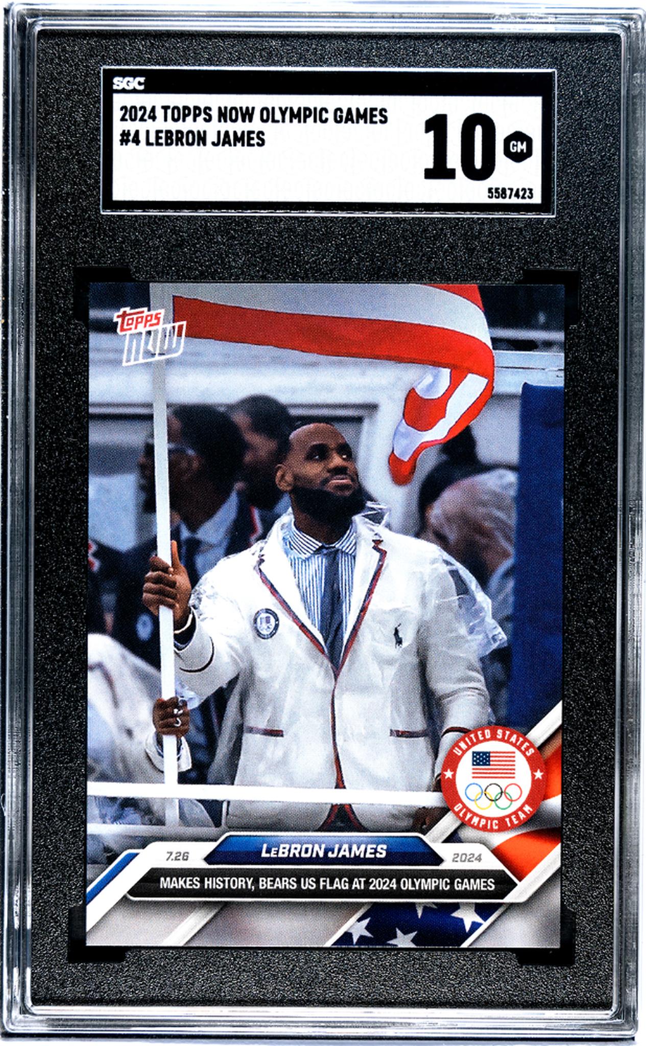 2024 Topps Now #4 LeBron James 2024 Olympic Games SGC 10