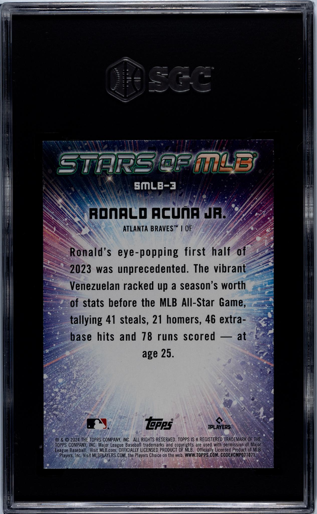 2024 Topps Stars of MLB Ronald Acuna Jr. #SMLB-3 SGC 9.5
