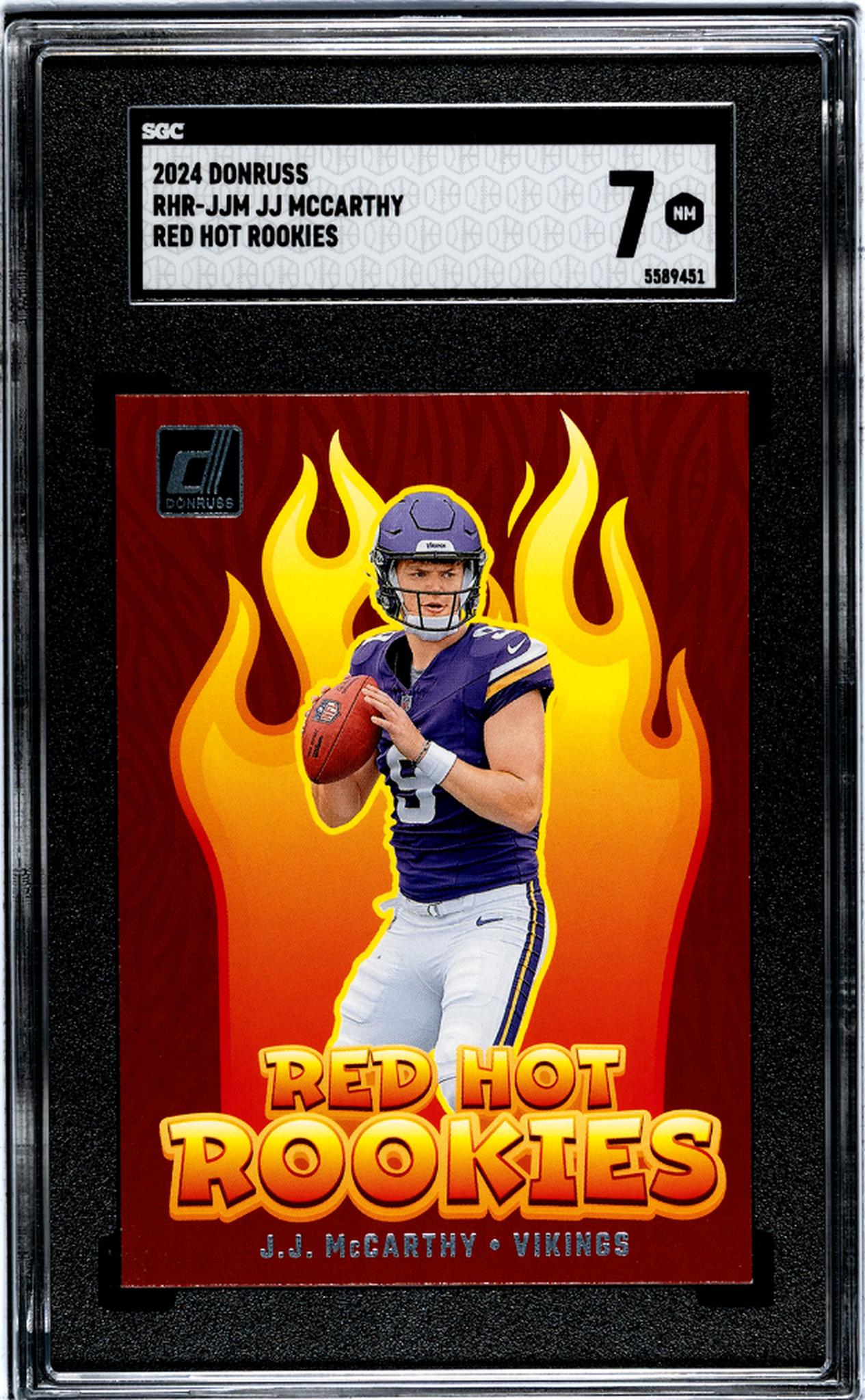 2024 Donruss #RHR-JJM Jj Mccarthy Red Hot Rookies SGC 7