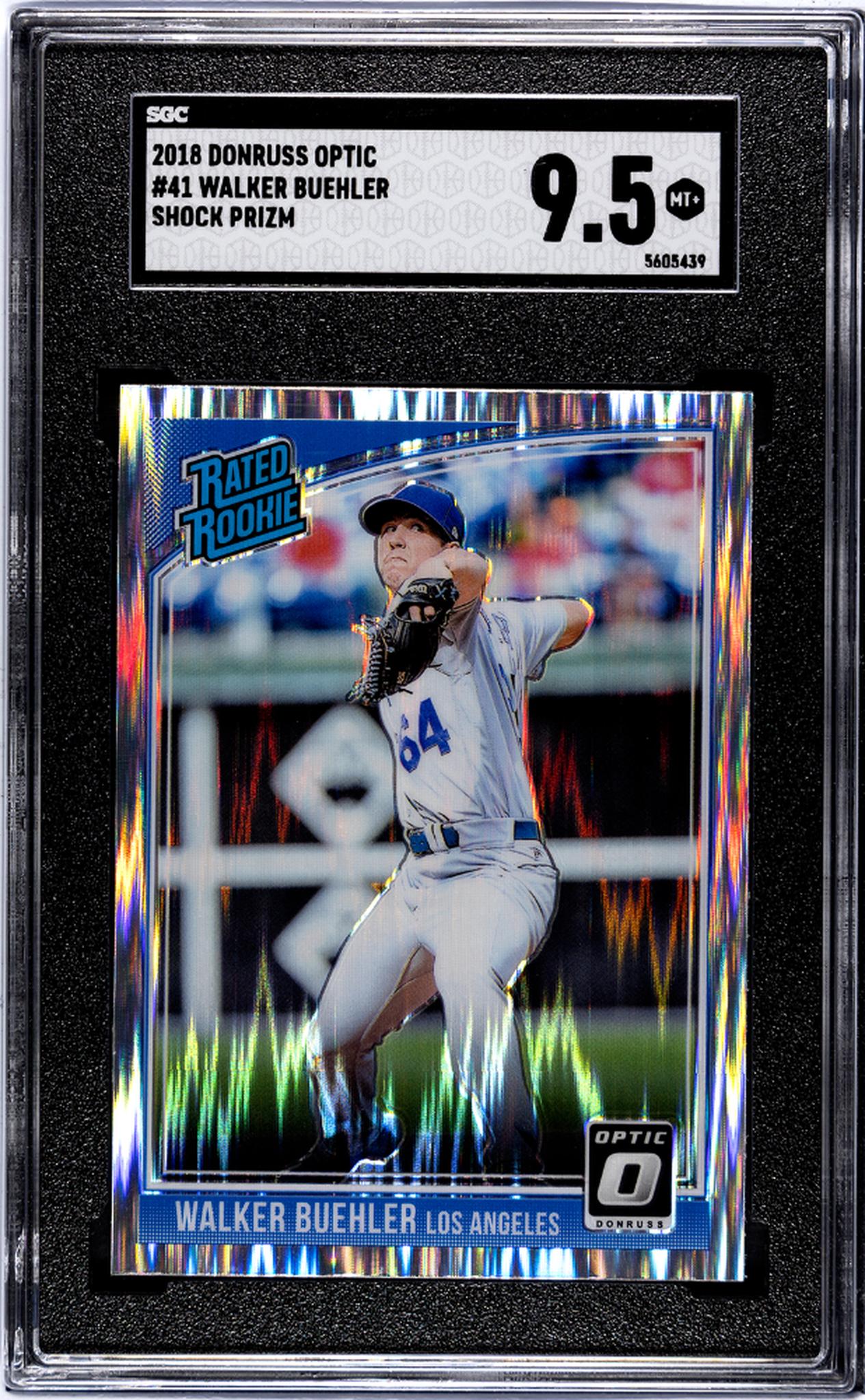 2018 Donruss Optic #41 Walker Buehler Shock Prizm SGC 9.5