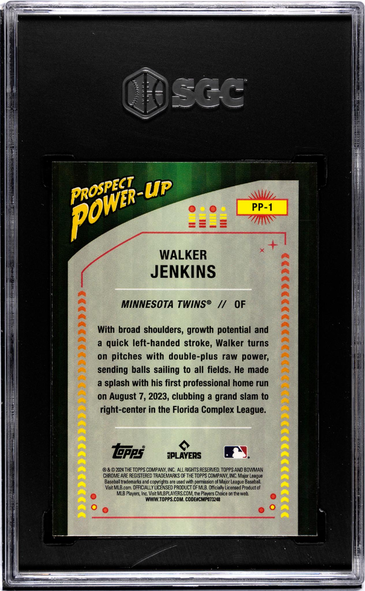 2024 Bowman #PP-1 Walker Jenkins Pros. Power-Up SGC 10