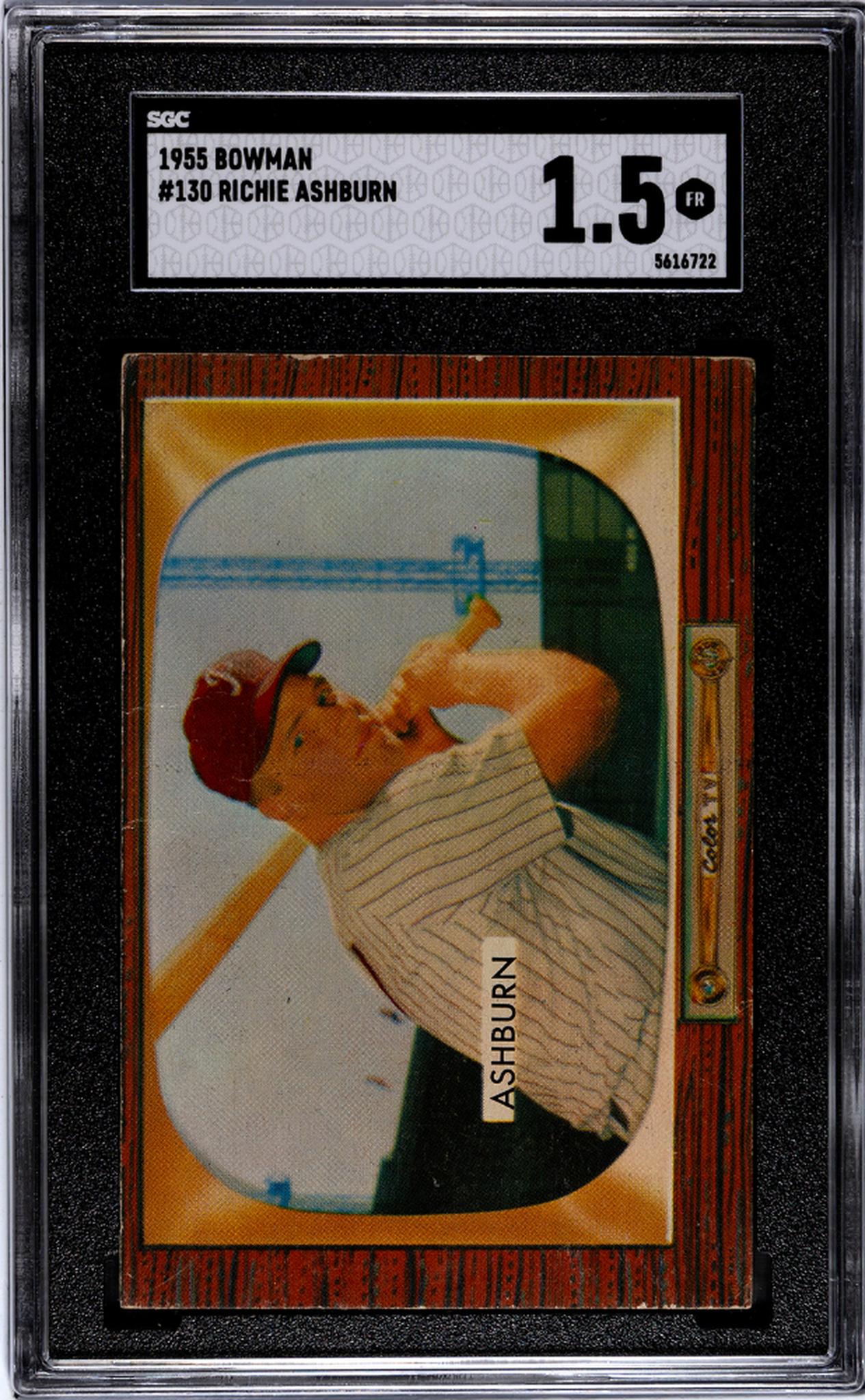 1955 Bowman Richie Ashburn #130 SGC 1.5