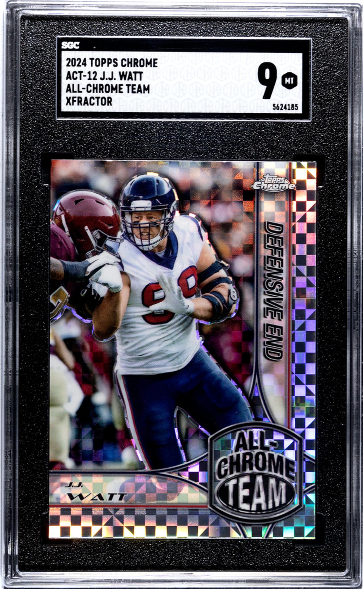 2024 Topps Chrome Xfractor J.J. Watt #ACT-12 SGC 9