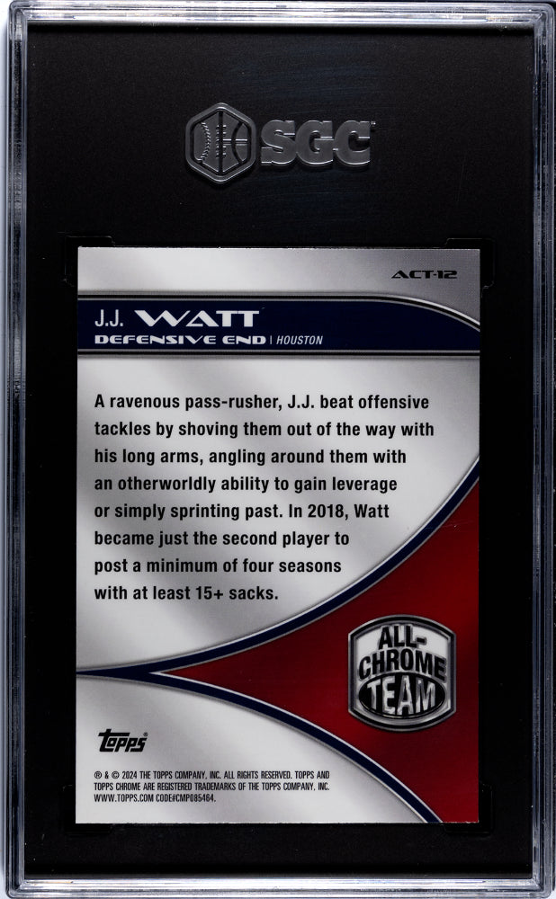 2024 Topps Chrome Xfractor J.J. Watt #ACT-12 SGC 9