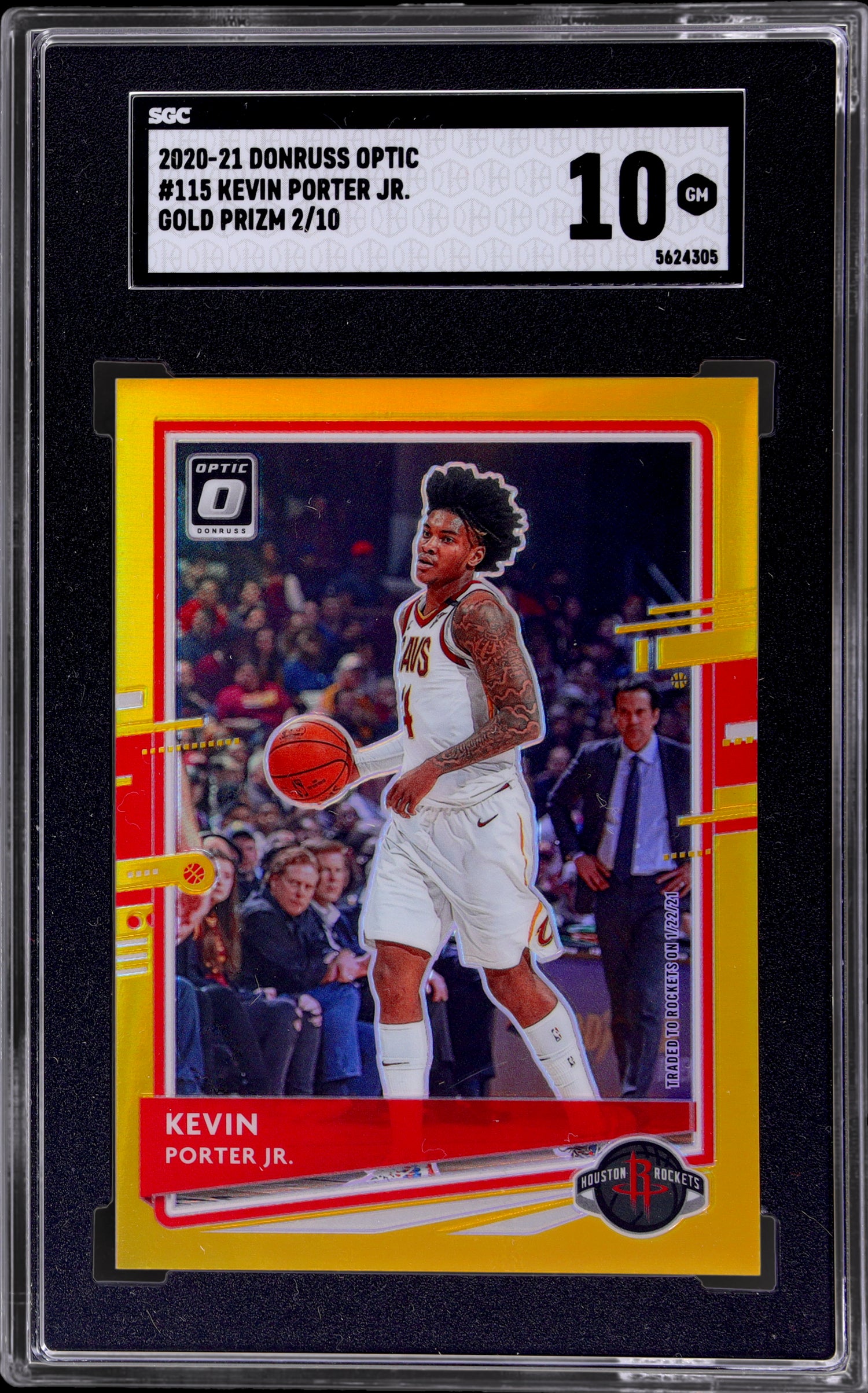 2020-21 Donruss Optic Gold Prizm Kevin Porter Jr. #115 /10 SGC 10