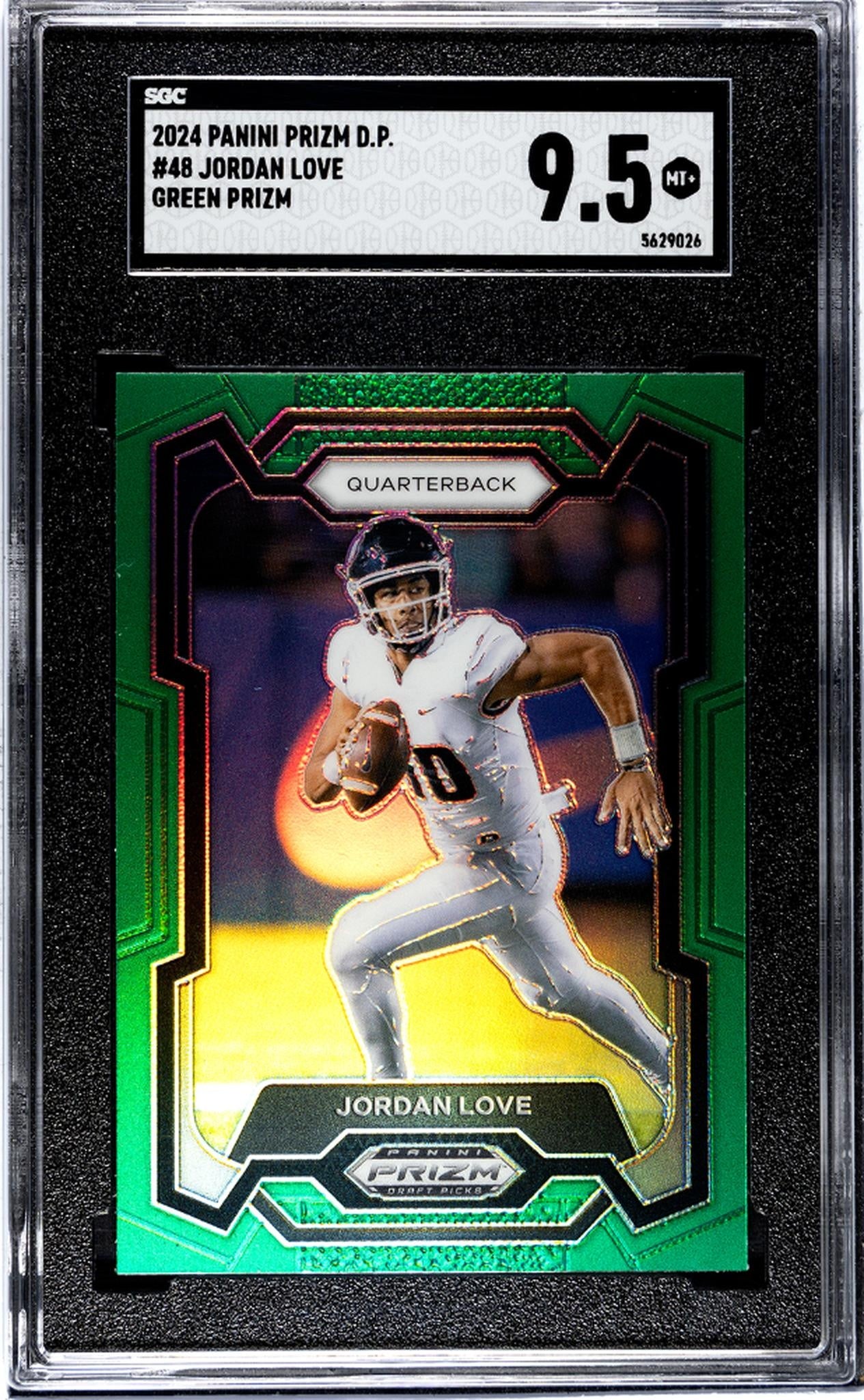 2024 Panini Prizm Draft Picks #48 Jordan Love Green Prizm SGC 9.5