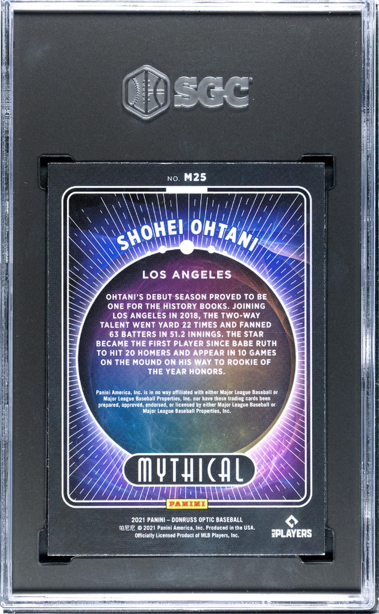 2021 Donruss Optic #M25 Shohei Ohtani Mythical SGC 10