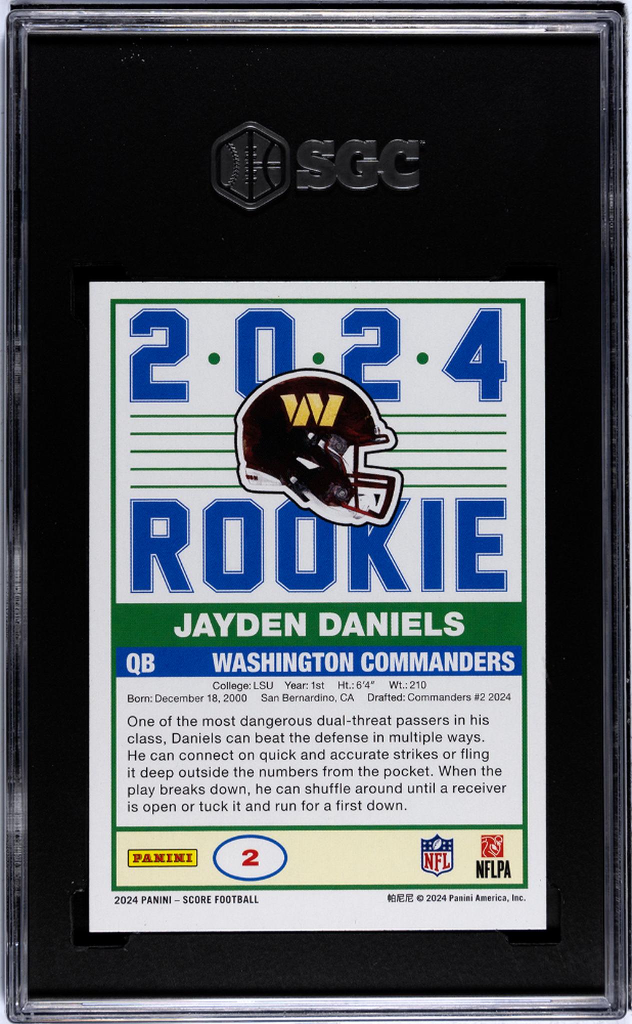 2024 Score #2 Jayden Daniels 35th Anniversary SGC 9.5