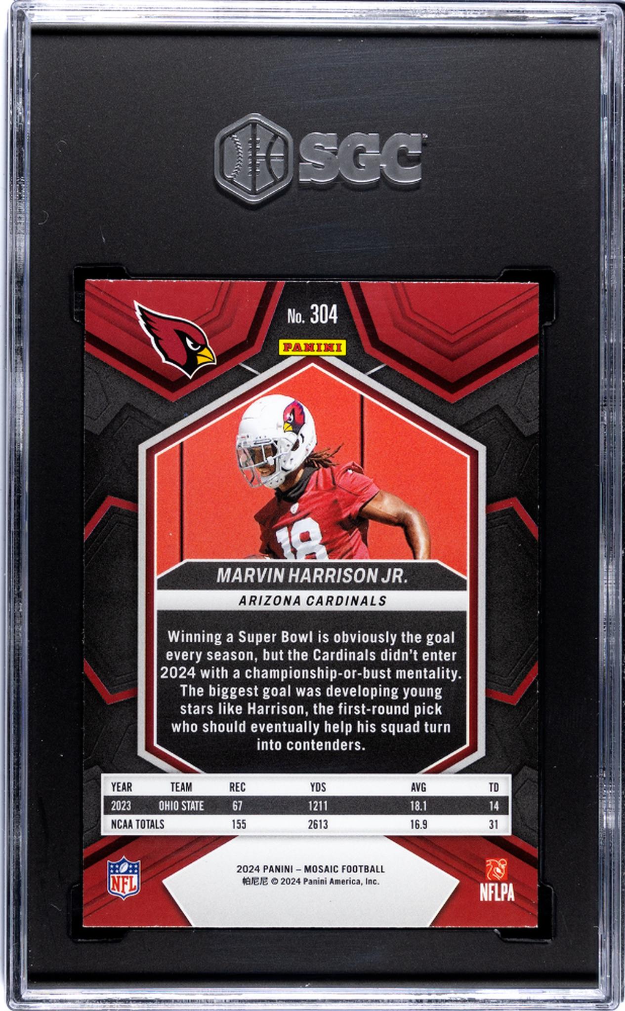 2024 Mosaic #304 Marvin Harrison Jr. SGC 10