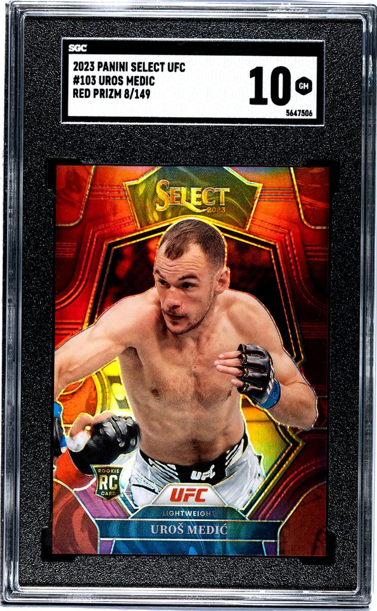 2023 Panini Select Ufc #103 Uros Medic Red Prizm 8/149 SGC 10