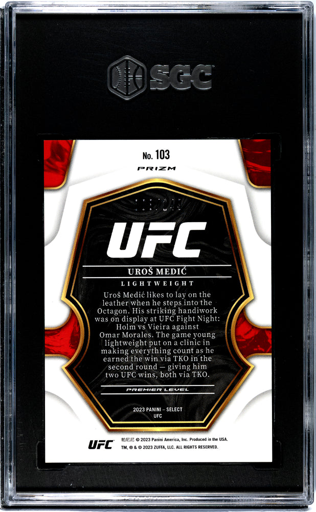 2023 Panini Select Ufc #103 Uros Medic Red Prizm 8/149 SGC 10