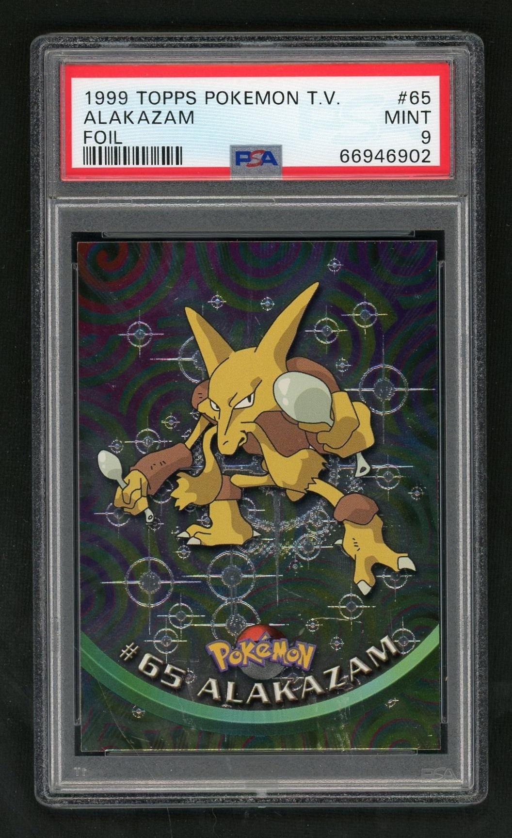 1999 Topps Pokemon Tv Holo Alakazam #65 PSA 9