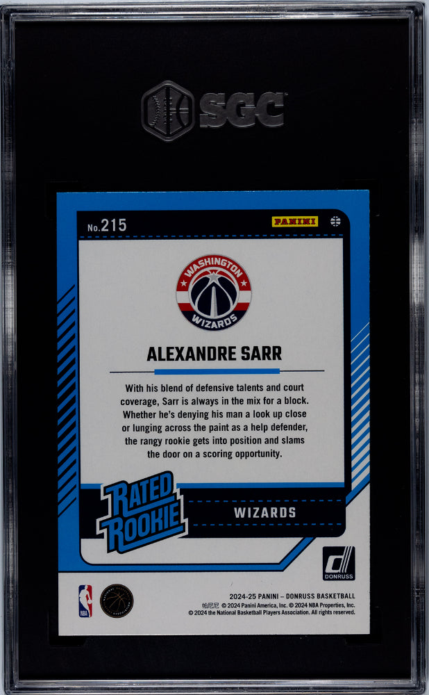 2024 Donruss #215 Alexandre Sarr Silver Press Proof SGC 9.5