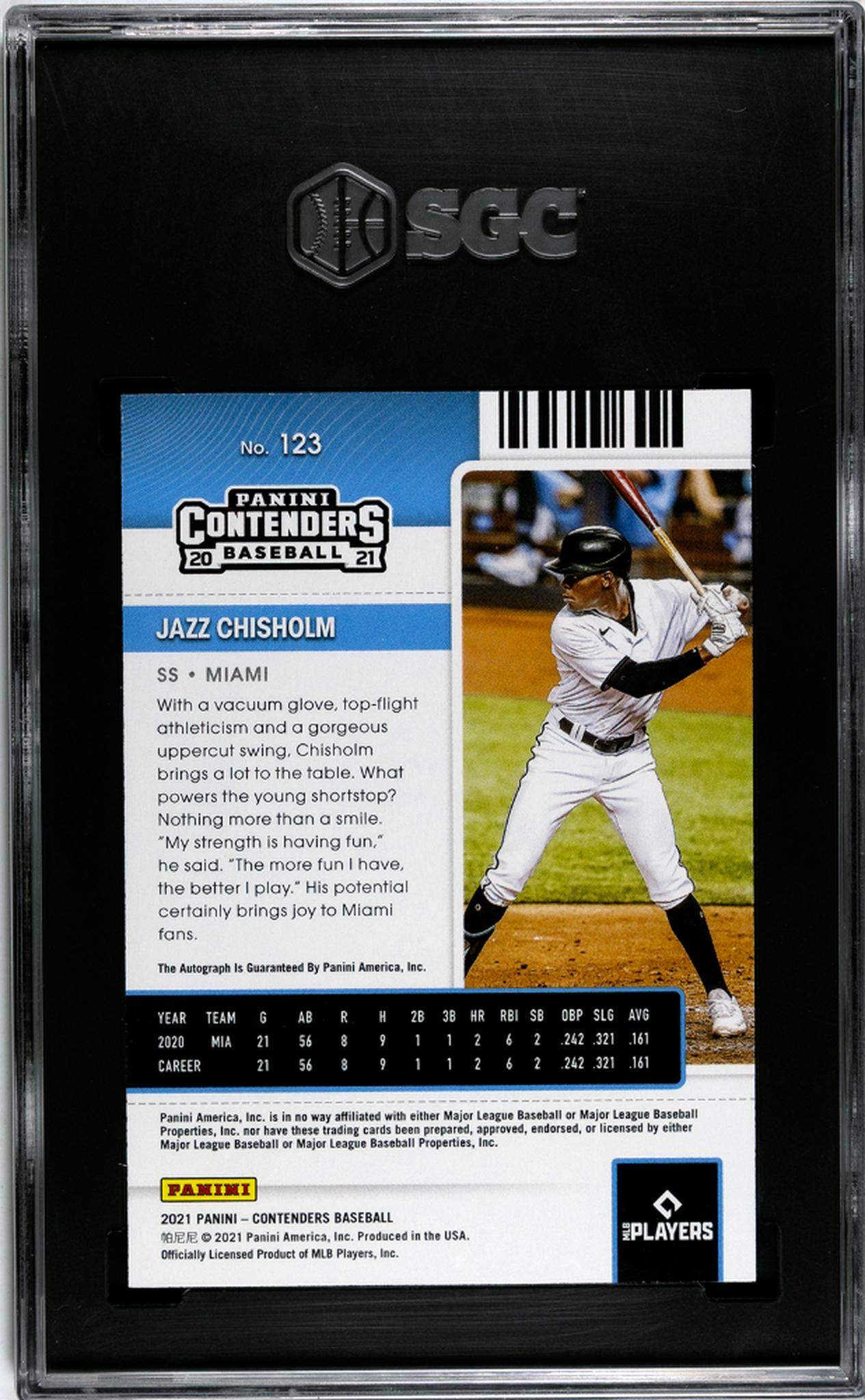 2021 Contenders #123 Jazz Chisholm Rookie Ticket SGC 10