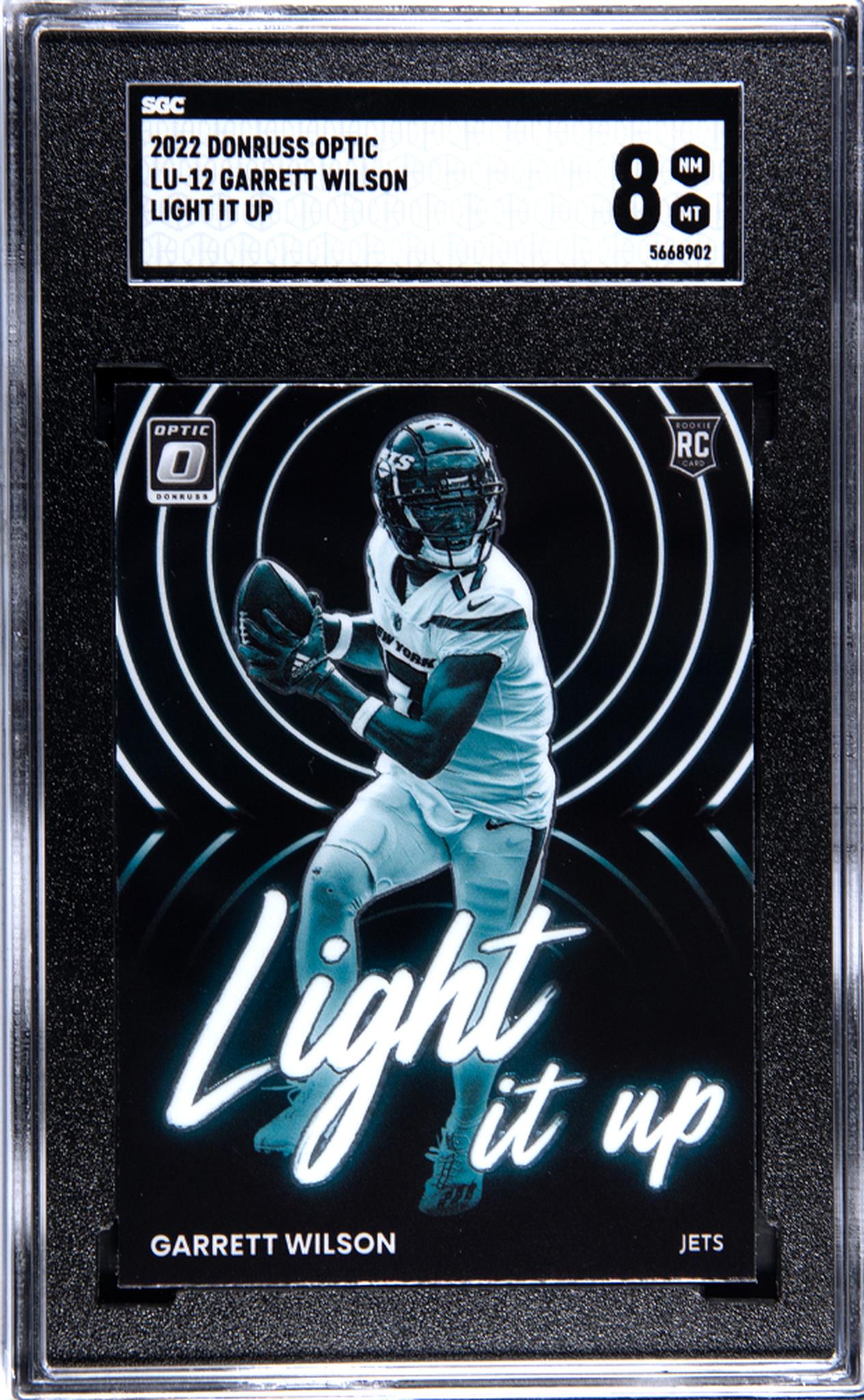 2022 Panini Donruss Optic #LU-12 Garrett Wilson Rookie SGC 8