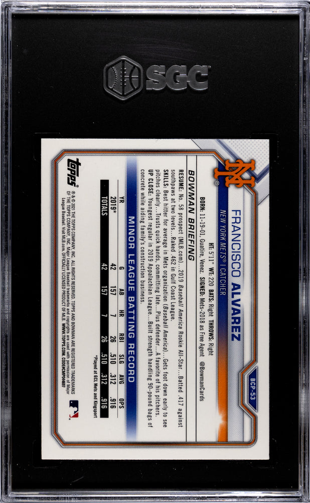 2021 Bowman Chrome Mega Box #BCP-53 Francisco Alvarez SGC 10