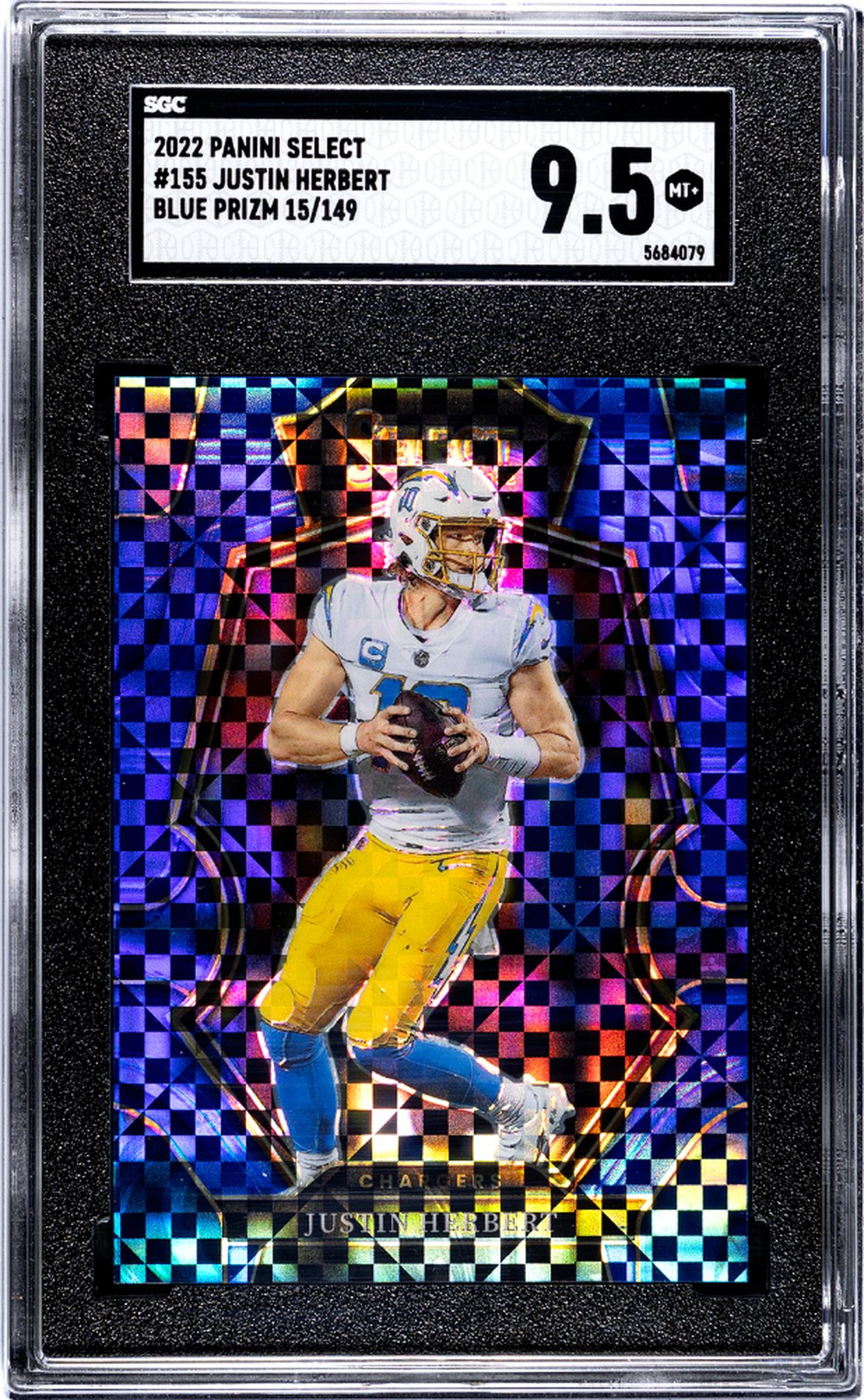 2022 Panini Select #155 Justin Herbert Blue Prizm /149 SGC 9.5