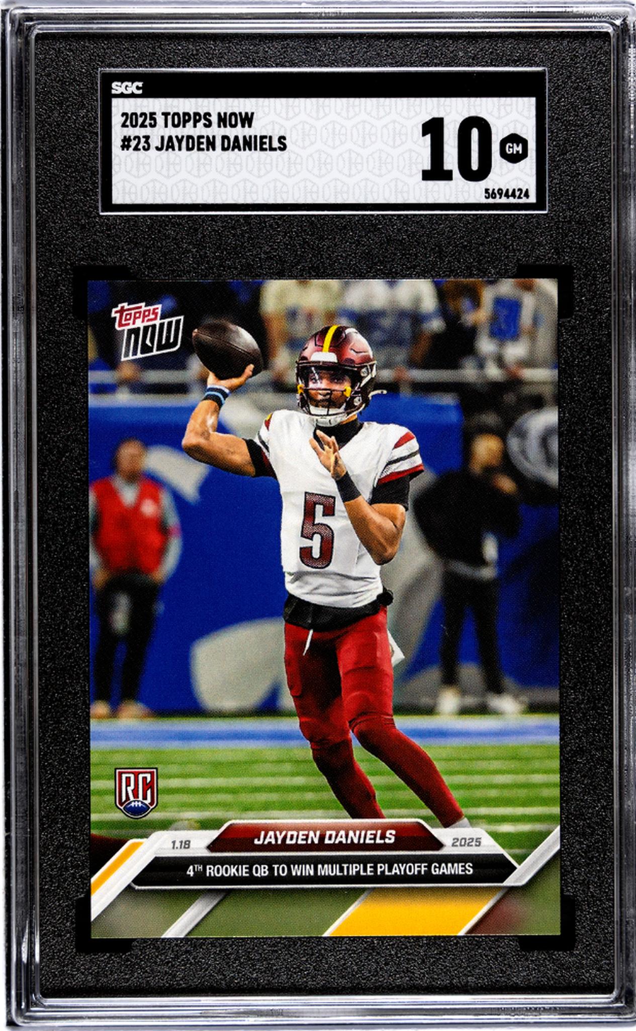2025 Topps Now #23 Jayden Daniels SGC 10