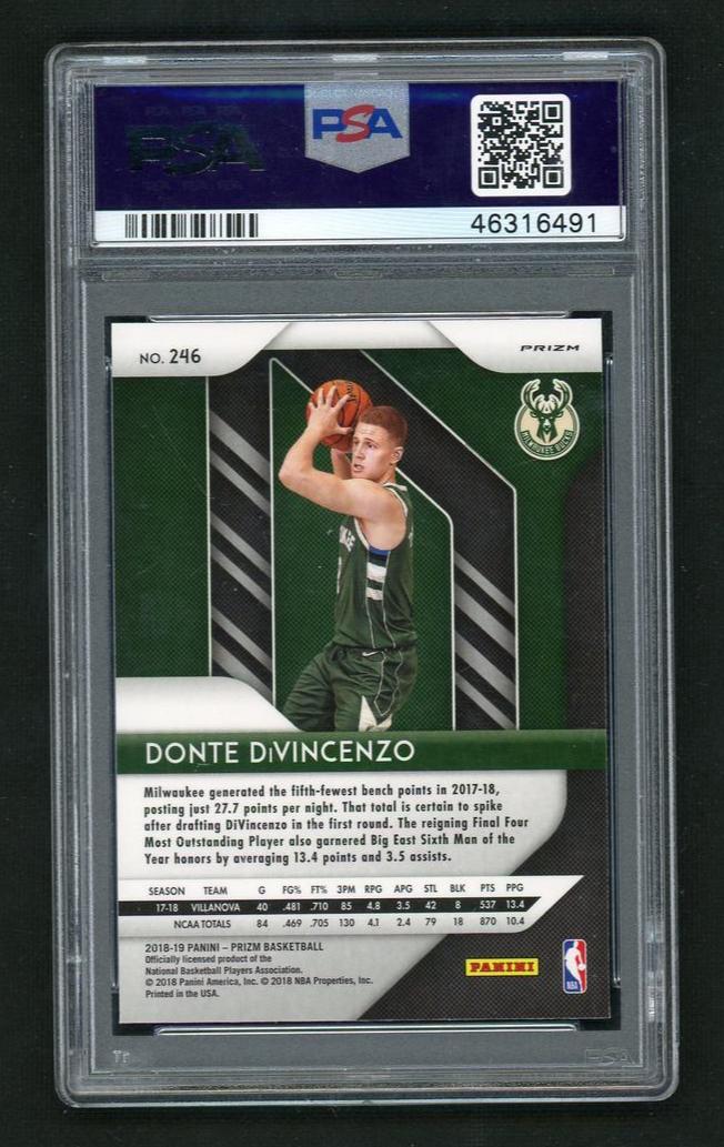 2018 Panini Prizm Silver Prizm Donte Divincenzo #246 PSA 10