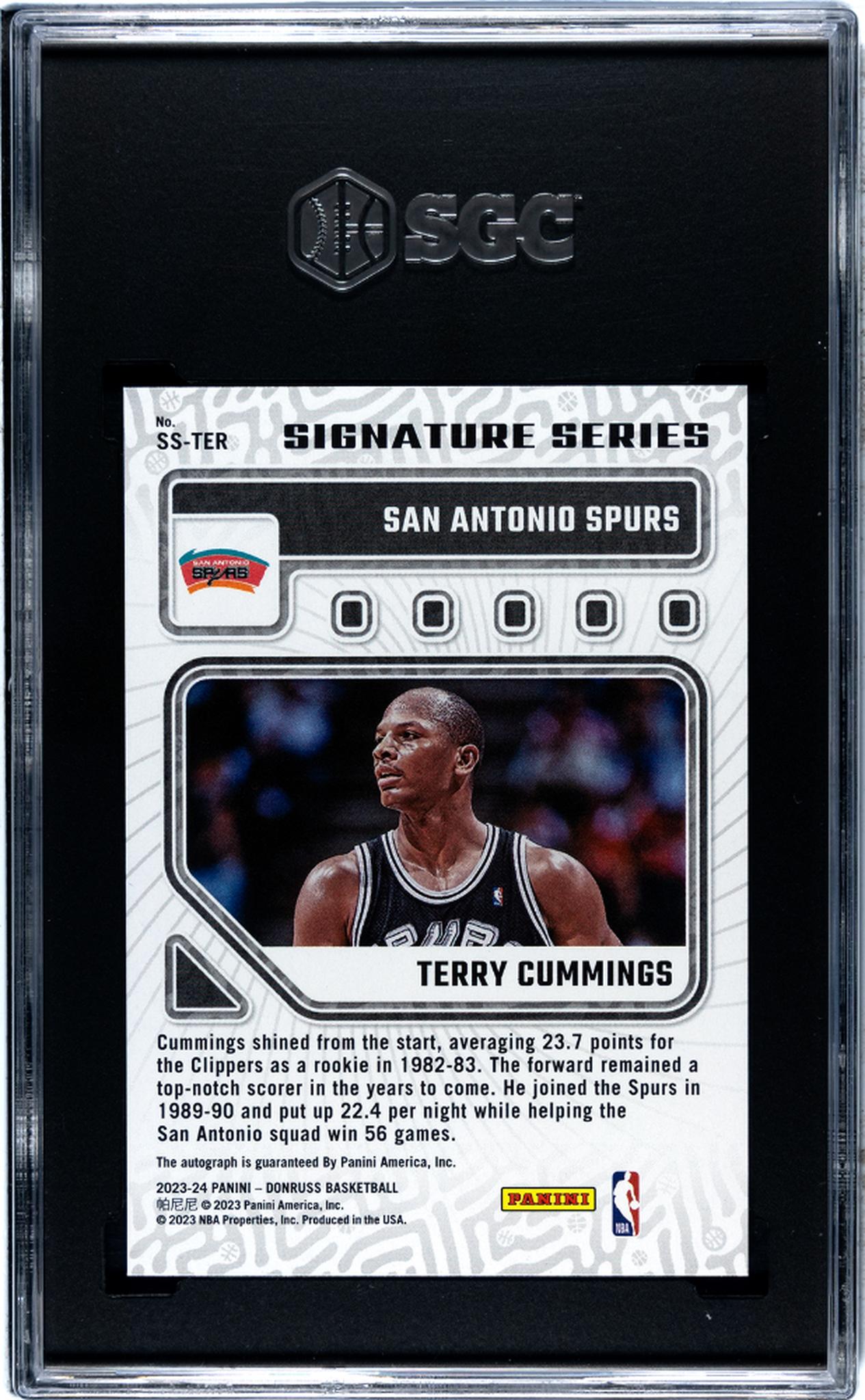 2023 Donruss #SS-TER Terry Cummings Signature Series SGC 9.5