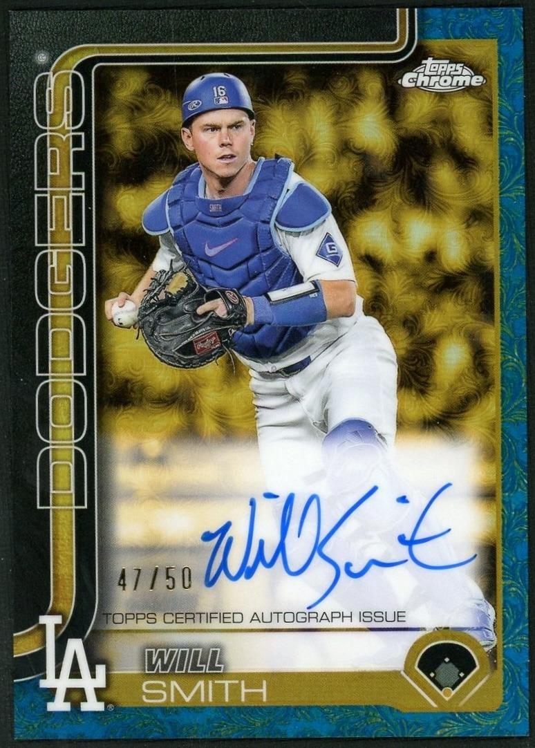 2025 Topps Gilded Will Smith Chrome Gold Auto Blue/Gold Refractor #/50