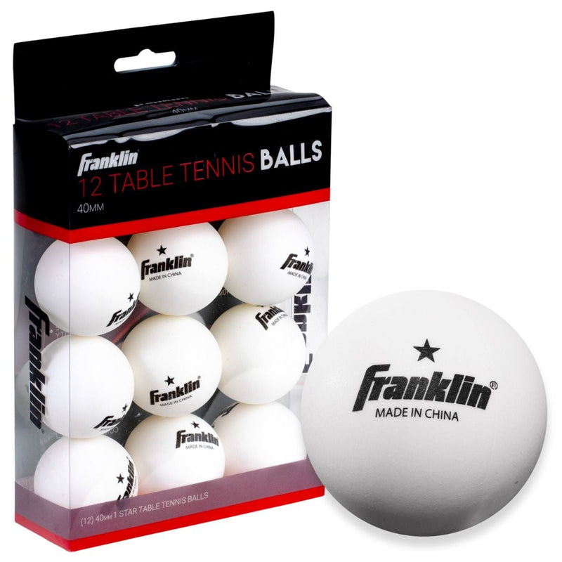 Franklin Sports Table Tennis Balls - 40mm - 12 Pack