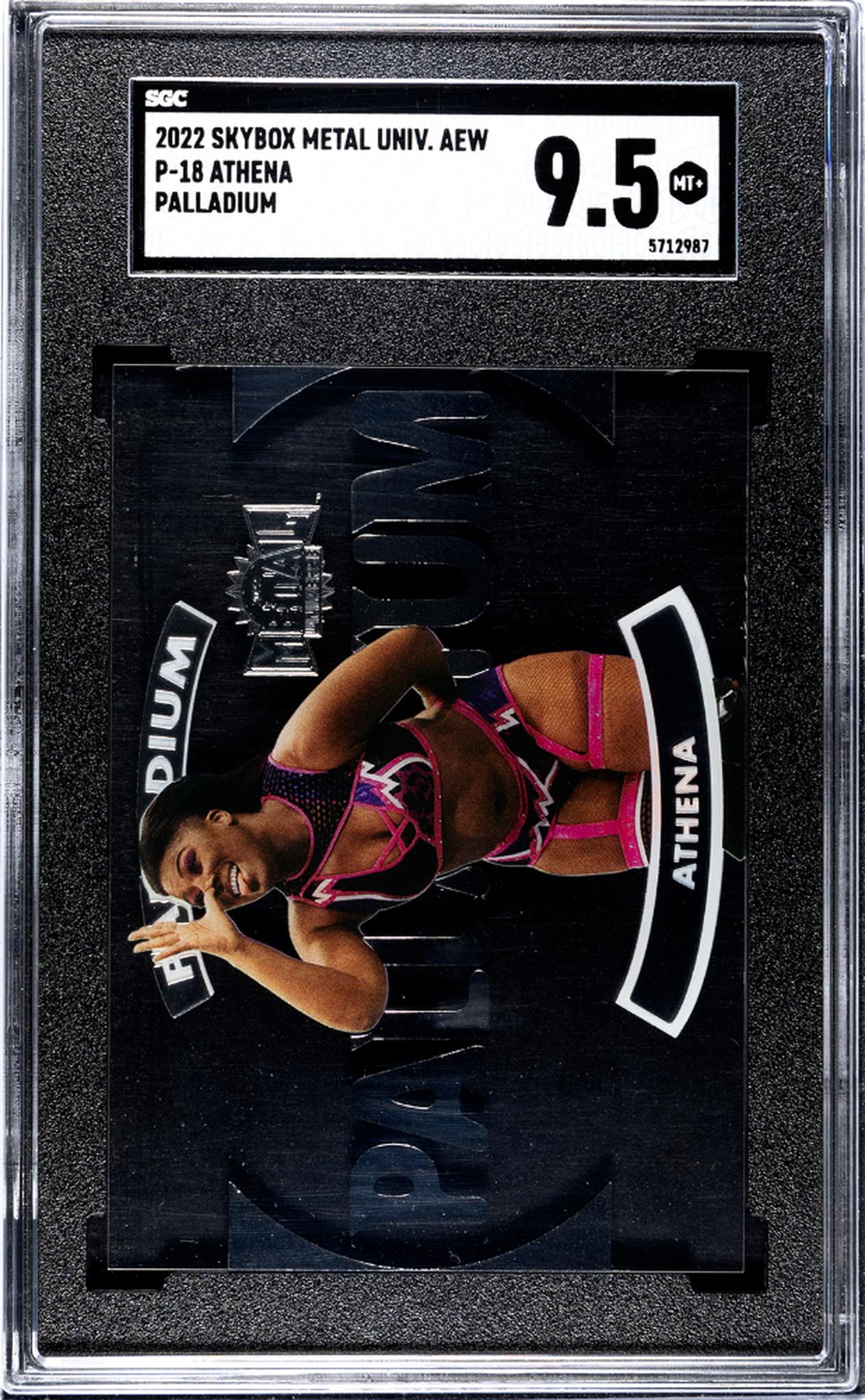 2022 Skybox Metal Universe Aew #P-18 Athena Palladium SGC 9.5