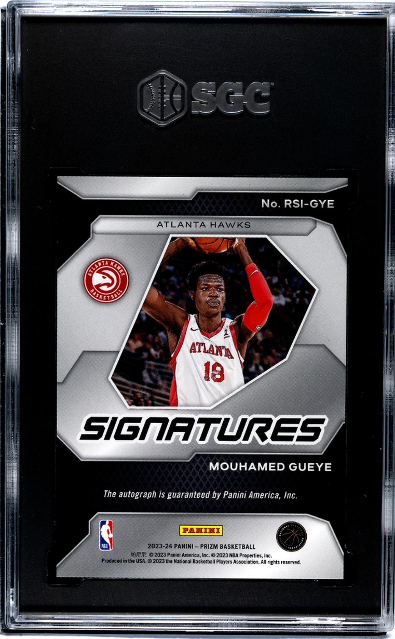 2023-24 Panini Prizm #RSI-GYE Mouhamed Gueye Rookie Sigs. SGC 8.5