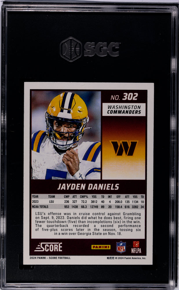 2024 Panini Score #302 Jayden Daniels SGC 9.5