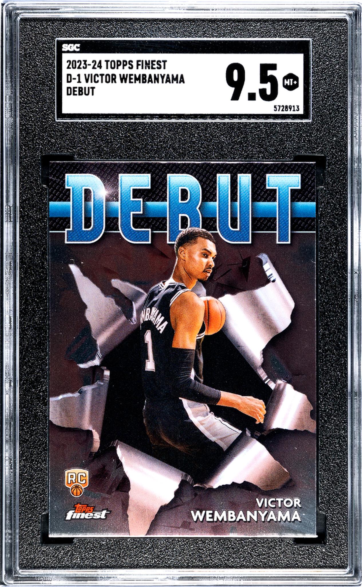 2023-24 Topps Finest #D-1 Victor Wembanyama Debut SGC 9.5