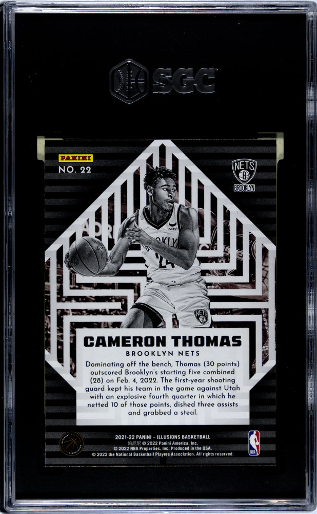2021-22 Panini Illusions #22 Cameron Thomas Instant Impact SGC 10