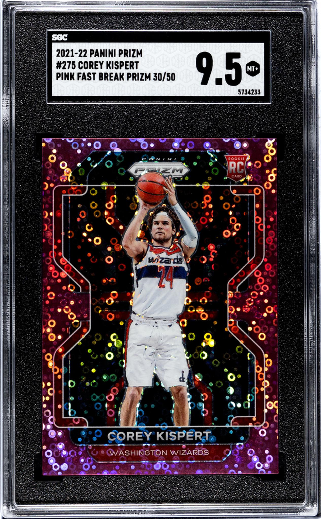 2021 Prizm #275 Corey Kispert Pink Fast Break Prizm /50 SGC 9.5