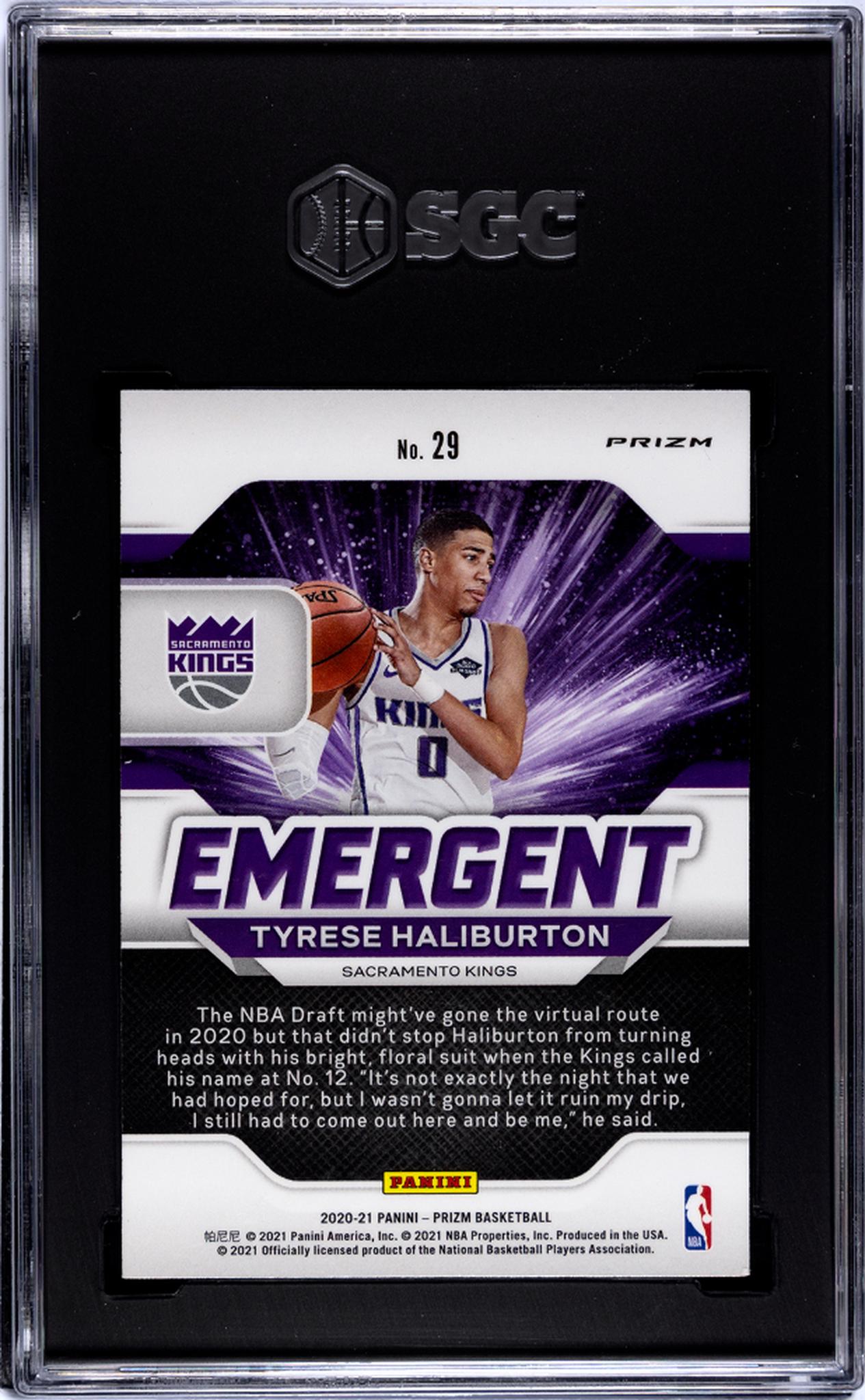 2020 Panini Prizm #29 Tyrese Haliburton Silver Rookie SGC 8