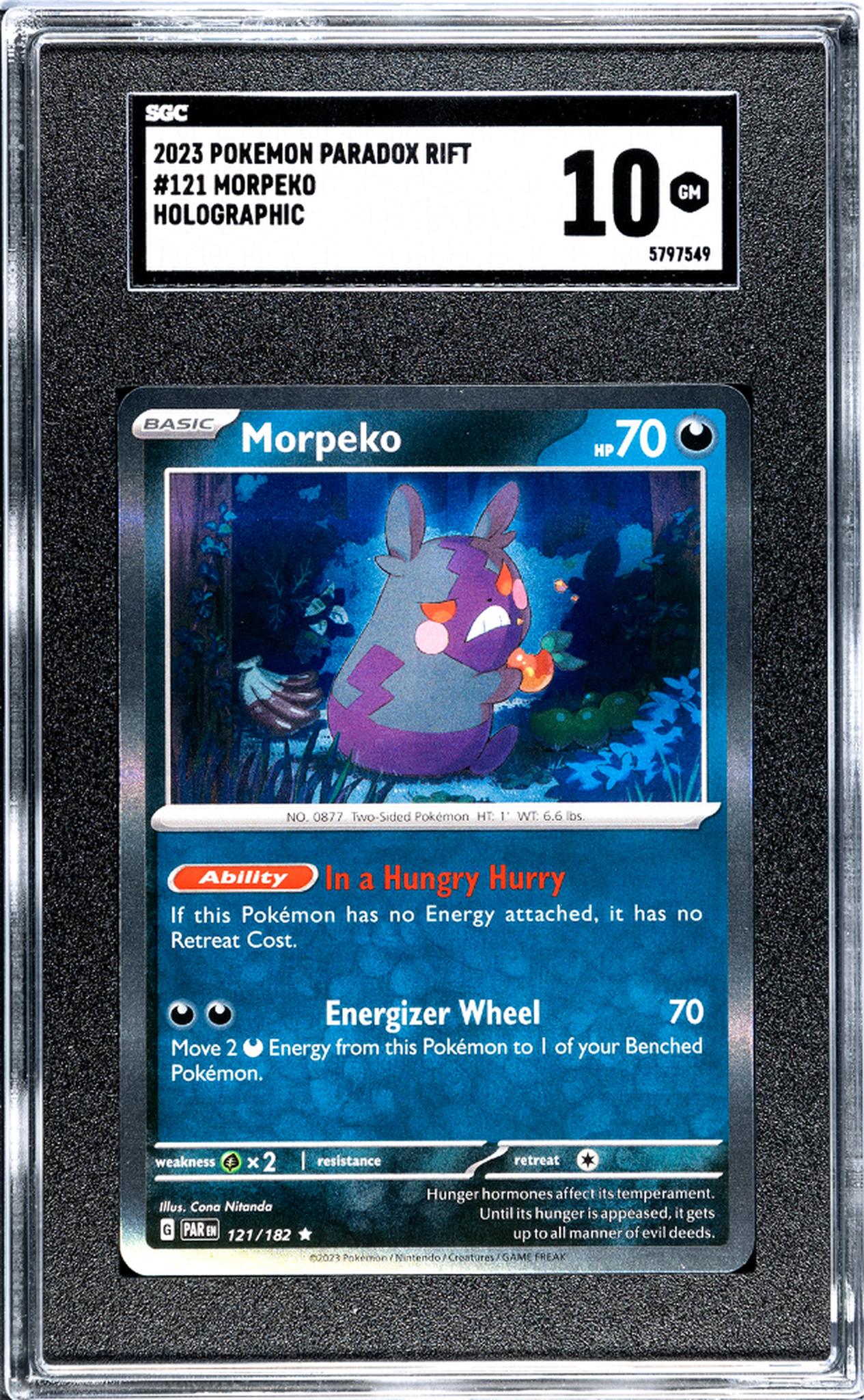 2023 Pokémon Scarlet & Violet Paradox Rift Morpeko #121/182 Holo SGC 10