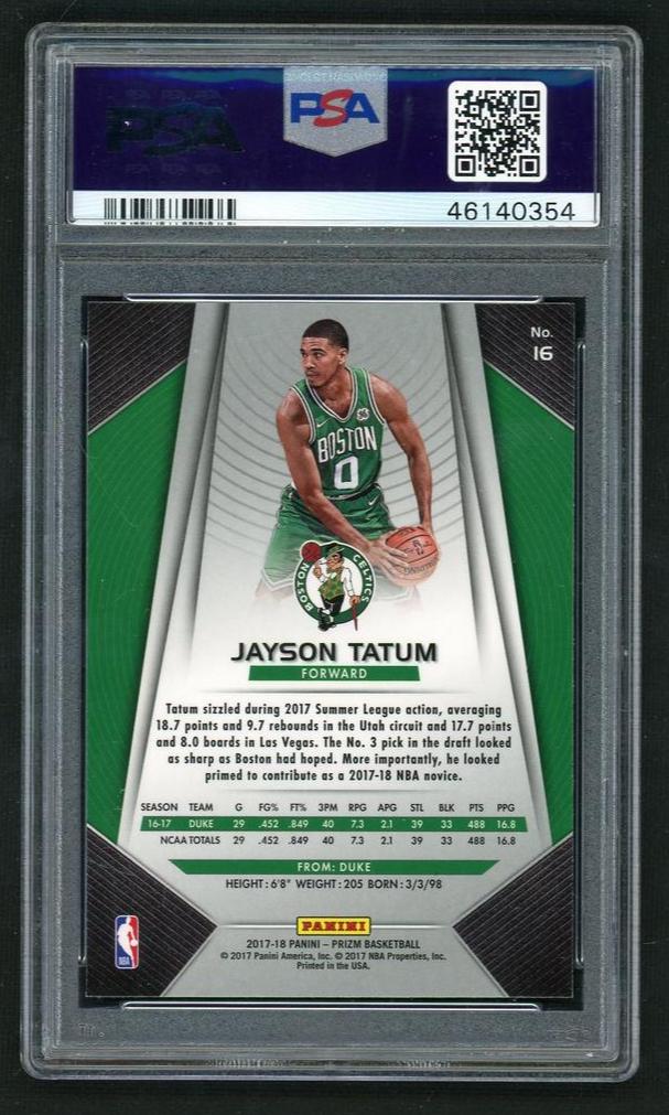 2017 Panini Prizm Jayson Tatum #16 PSA 9