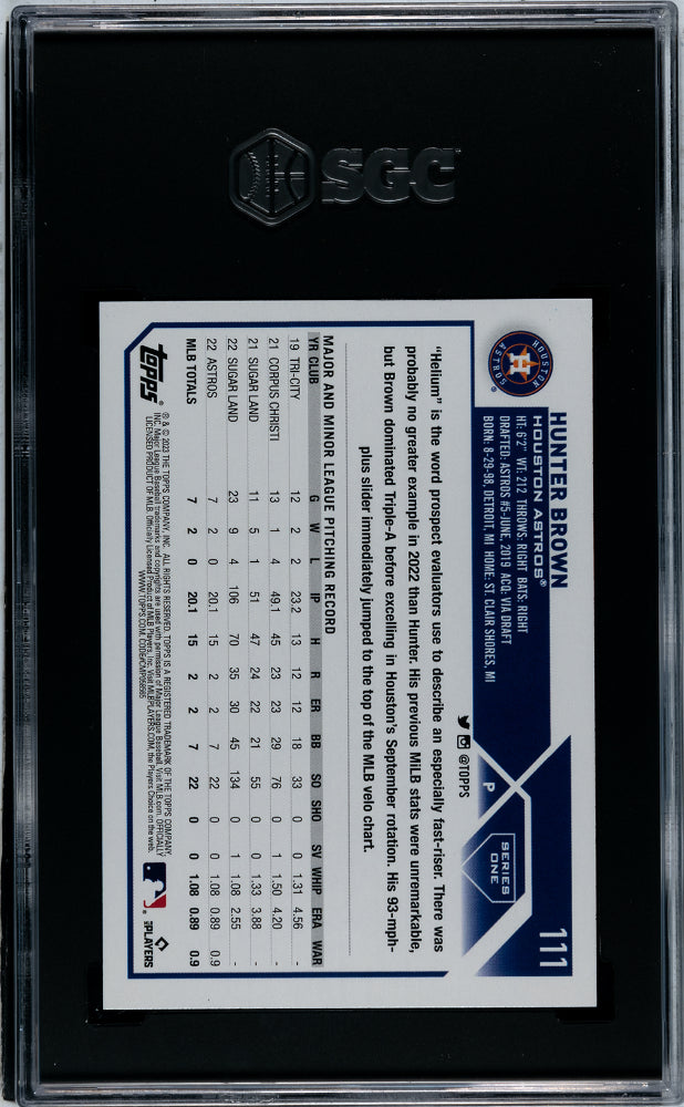 2023 Topps #111 Hunter Brown SGC 10