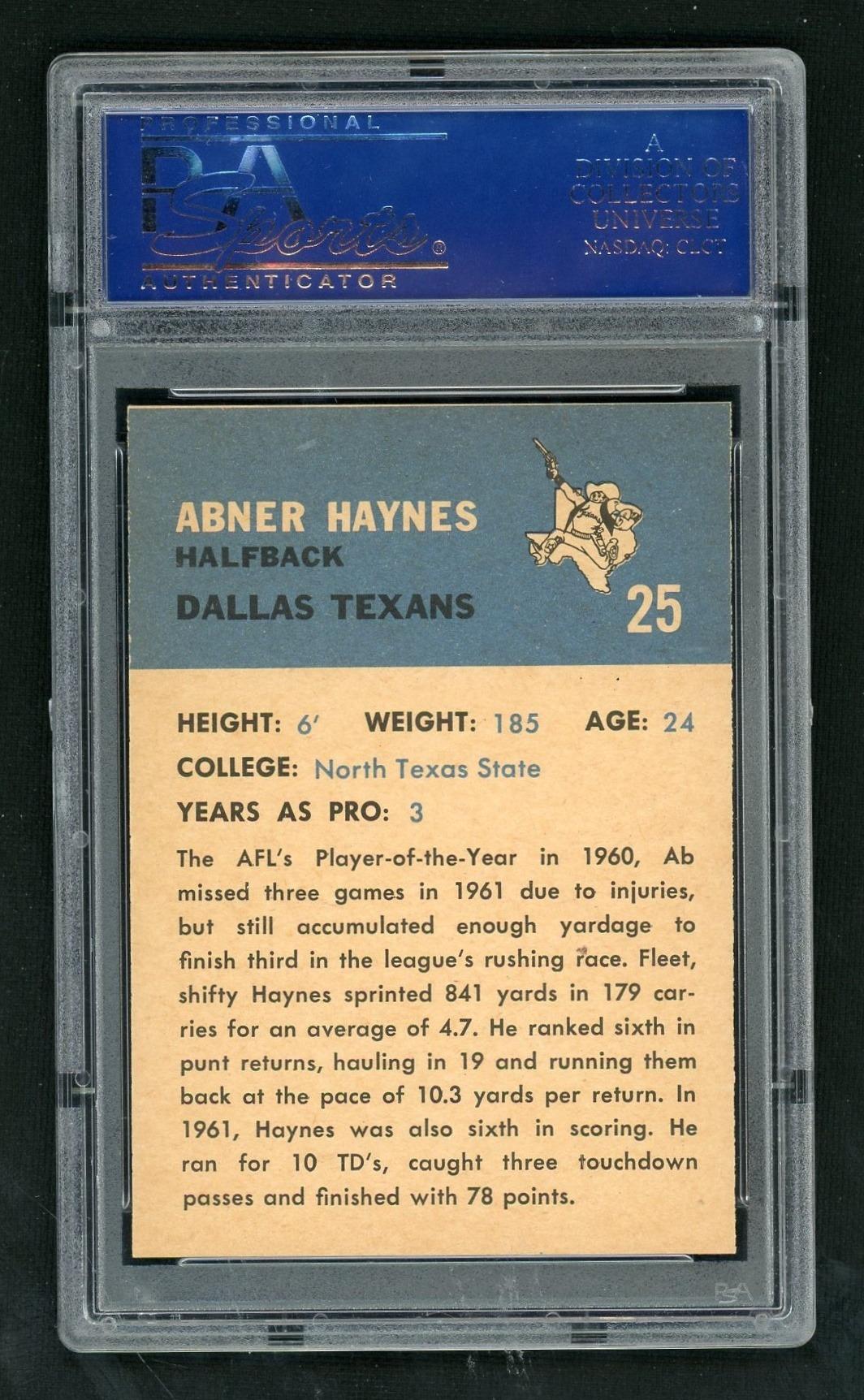 1962 Fleer Abner Haynes #25 PSA 8