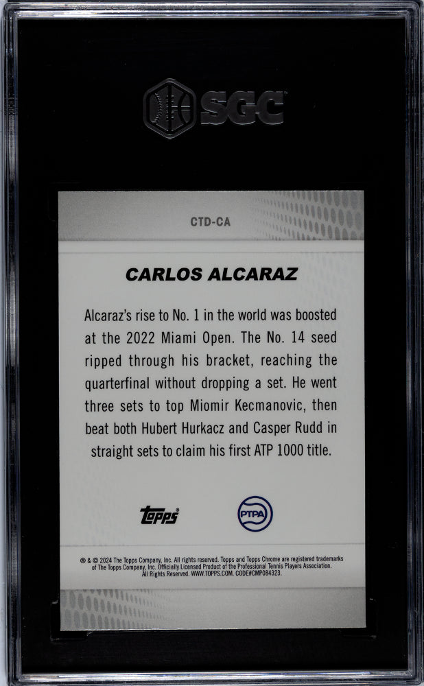 2024 Topps Chrome #CTD-CA Carlos Alcaraz Captured SGC 10